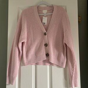 Pink Button Up Cardigan